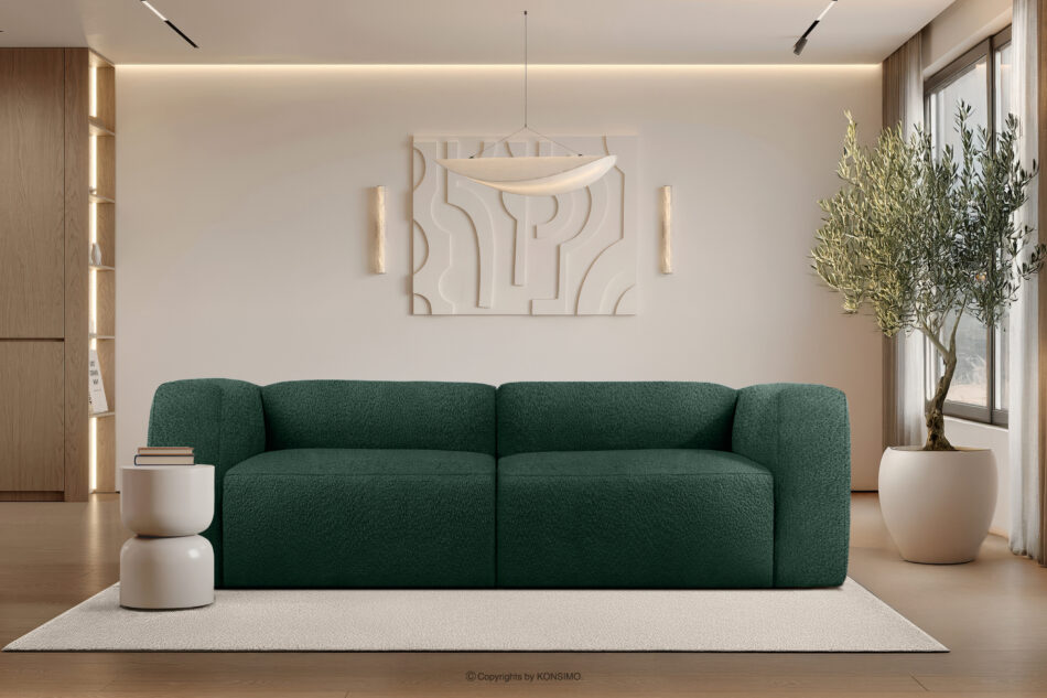 BUFFO Miękka sofa 2,5 w tkaninie boucle ciemny zielony ciemny zielony - zdjęcie 9
