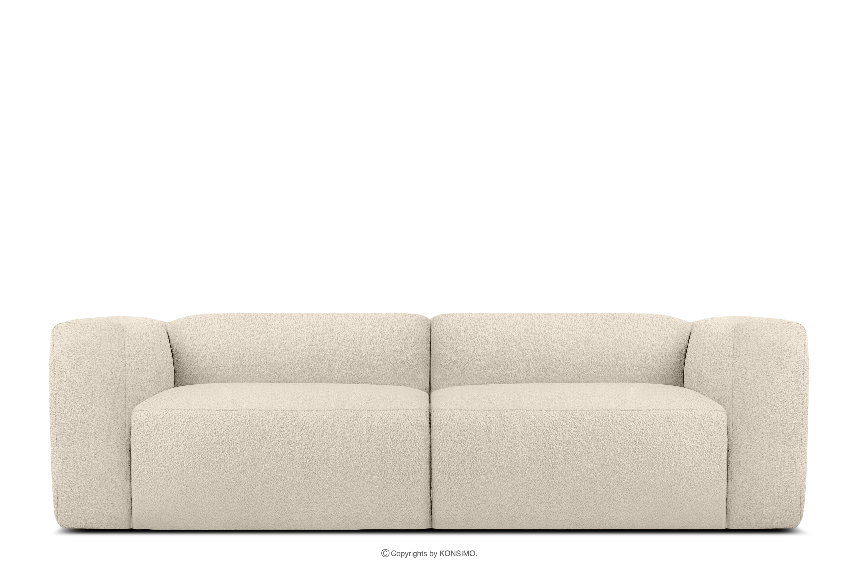 Miękka sofa 2,5 w tkaninie boucle jasny beżowy