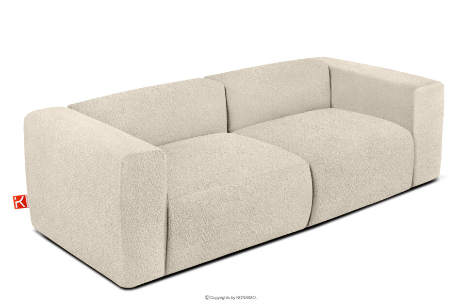BUFFO Miękka sofa 2,5 w tkaninie boucle jasny beżowy jasny beżowy - zdjęcie 2