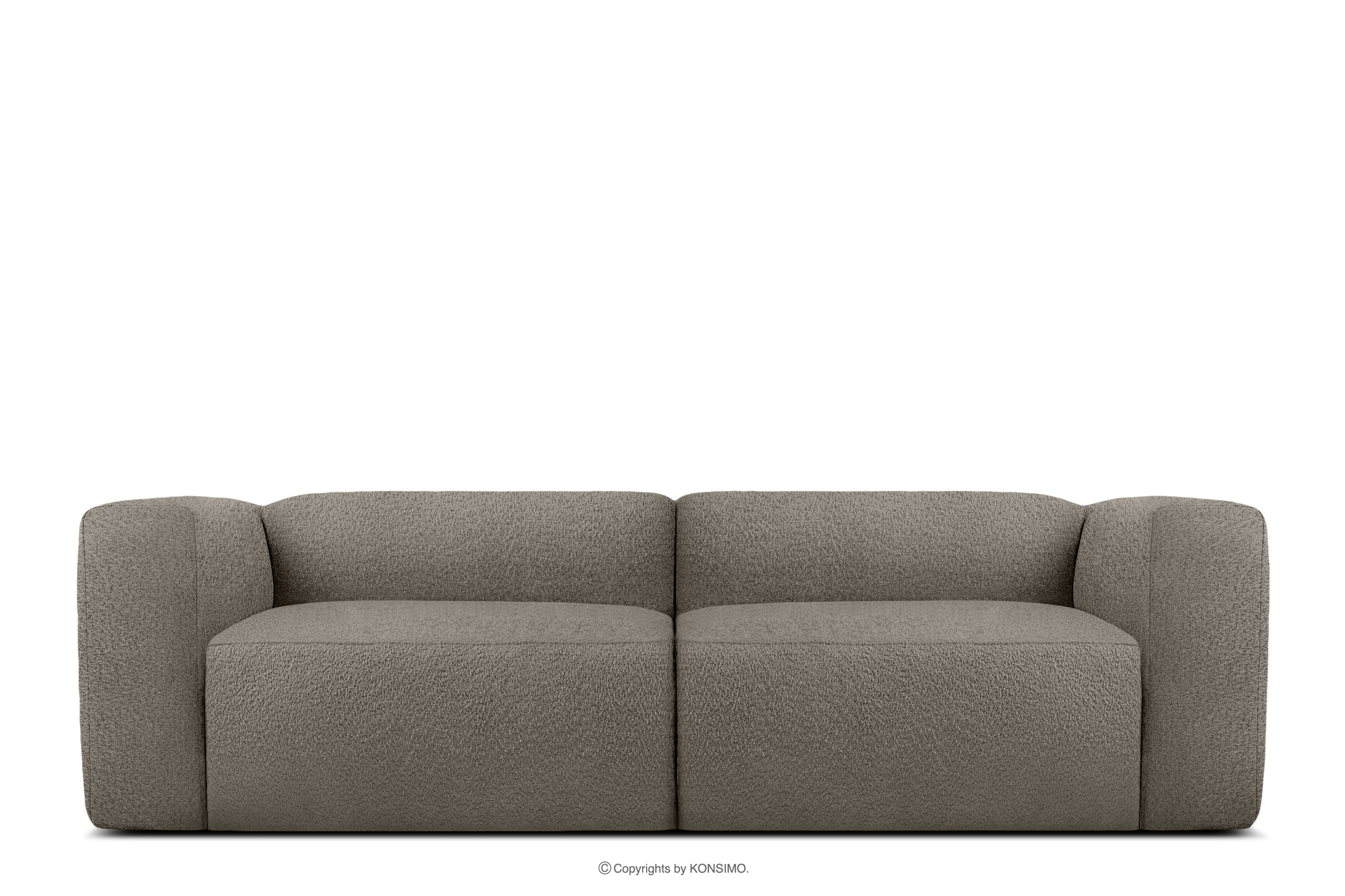 Miękka sofa 2,5 w tkaninie boucle chłodny brązowy