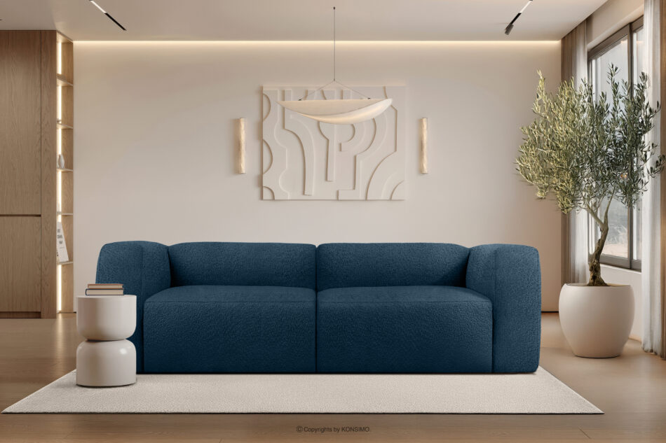 BUFFO Miękka sofa 2,5 w tkaninie boucle granatowy granatowy - zdjęcie 9