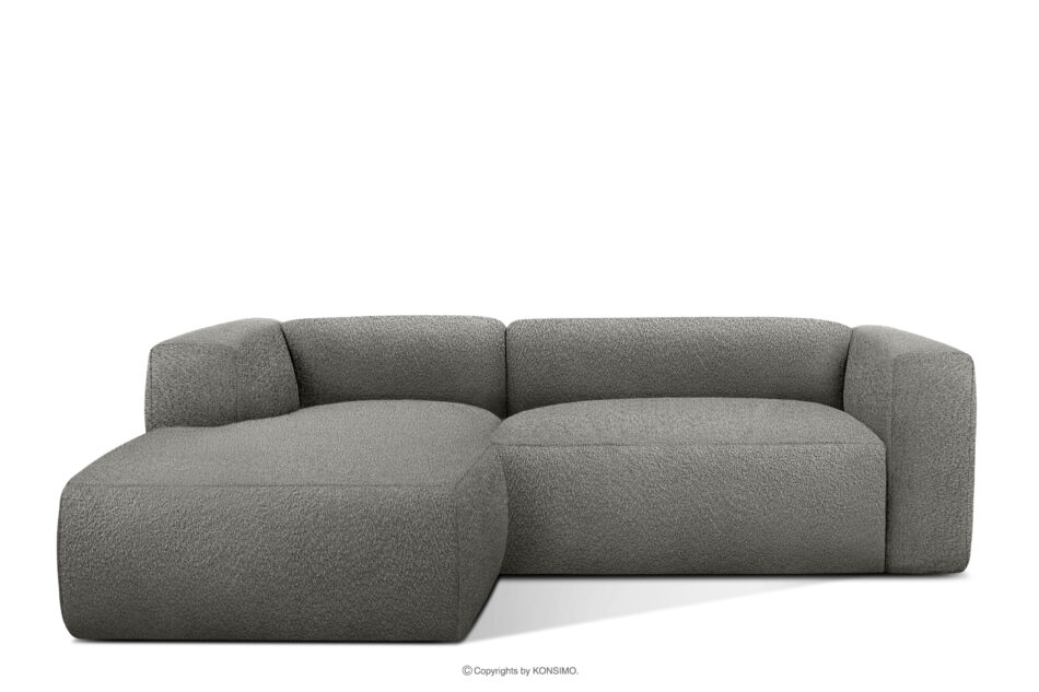 BUFFO Miękki narożnik w tkaninie boucle lewy stalowy stalowy - zdjęcie 0