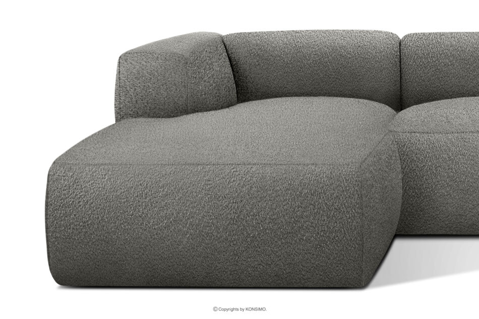 BUFFO Miękki narożnik w tkaninie boucle lewy stalowy stalowy - zdjęcie 7