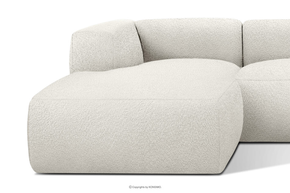 BUFFO Miękki narożnik w tkaninie boucle lewy biały biały - zdjęcie 7