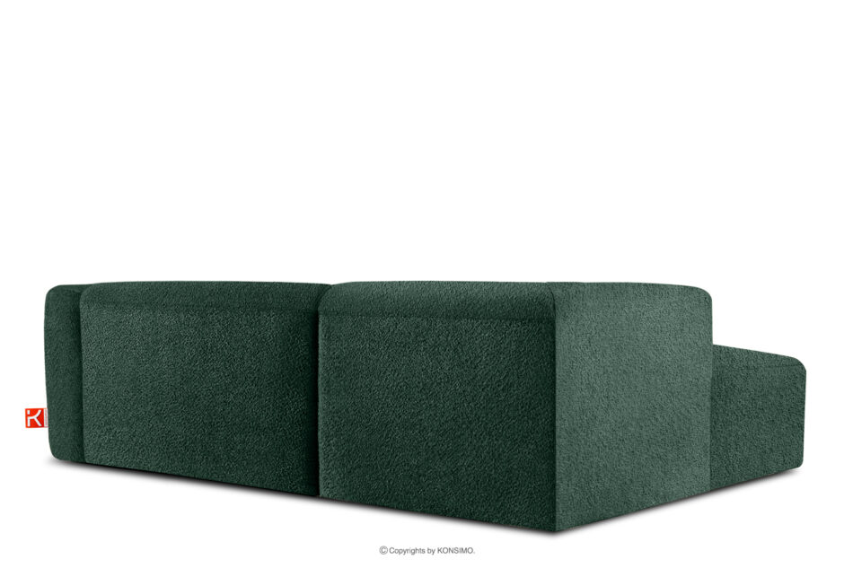 BUFFO Miękki narożnik w tkaninie boucle lewy ciemny zielony ciemny zielony - zdjęcie 3