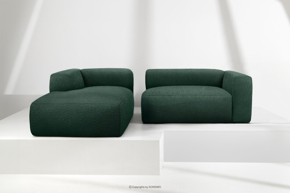 BUFFO Miękki narożnik w tkaninie boucle lewy ciemny zielony ciemny zielony - zdjęcie 8