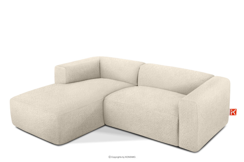 BUFFO Miękki narożnik w tkaninie boucle lewy jasny beżowy jasny beżowy - zdjęcie 2