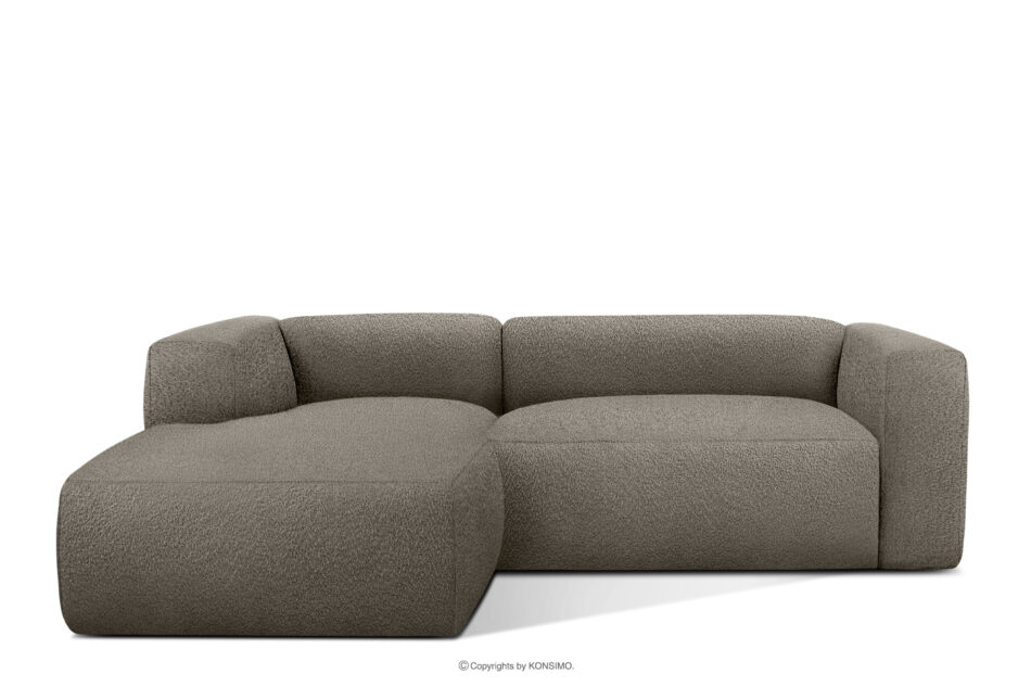 BUFFO Miękki narożnik w tkaninie boucle lewy chłodny brązowy chłodny brązowy - zdjęcie 0