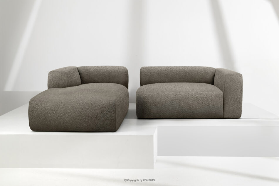 BUFFO Miękki narożnik w tkaninie boucle lewy chłodny brązowy chłodny brązowy - zdjęcie 8