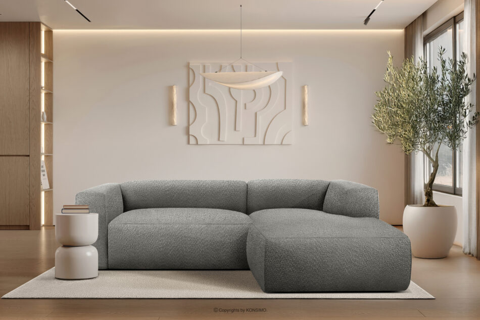 BUFFO Miękki narożnik w tkaninie boucle prawy stalowy stalowy - zdjęcie 9