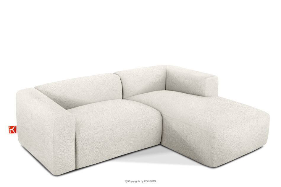 BUFFO Miękki narożnik w tkaninie boucle prawy biały biały - zdjęcie 2