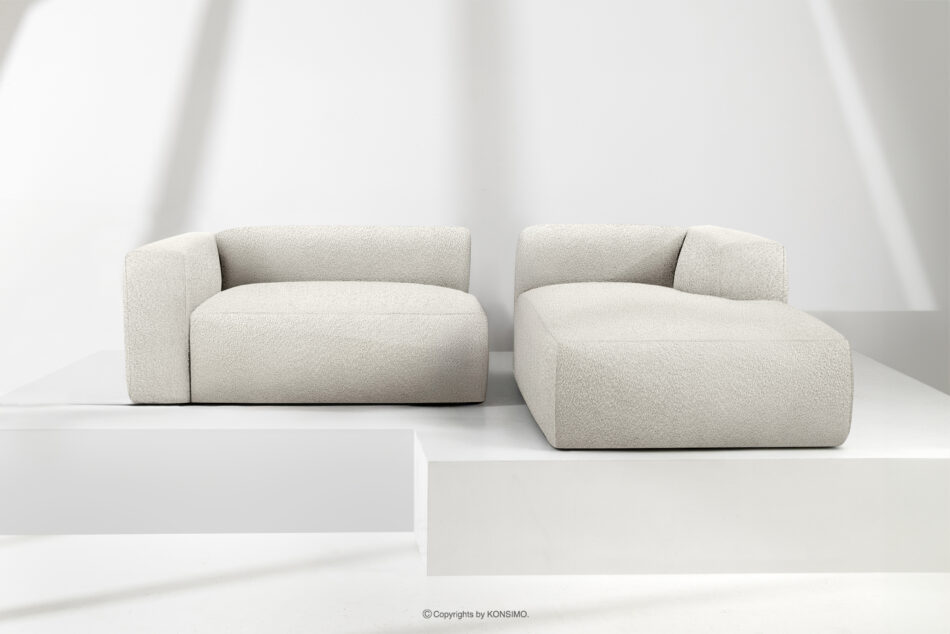 BUFFO Miękki narożnik w tkaninie boucle prawy biały biały - zdjęcie 8