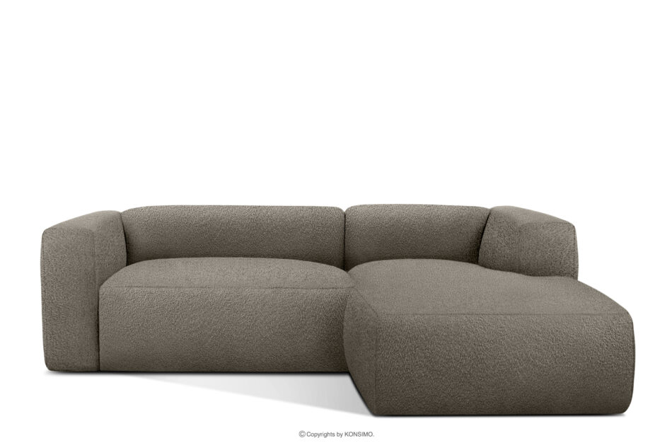 BUFFO Miękki narożnik w tkaninie boucle prawy chłodny brązowy chłodny brązowy - zdjęcie 0