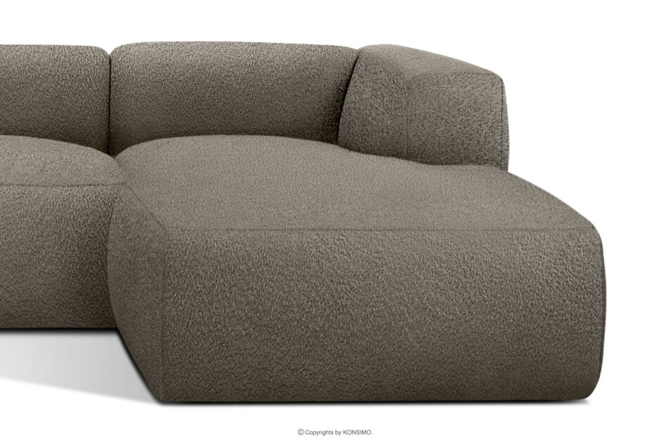 BUFFO Miękki narożnik w tkaninie boucle prawy chłodny brązowy chłodny brązowy - zdjęcie 7