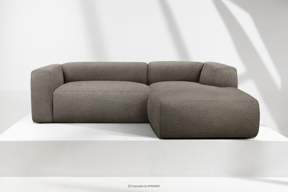 BUFFO Miękki narożnik w tkaninie boucle prawy chłodny brązowy chłodny brązowy - zdjęcie 1