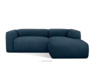 Miękki narożnik w tkaninie boucle prawy granatowy