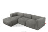 BUFFO Duży miękki narożnik w tkaninie boucle lewy stalowy stalowy - zdjęcie 3