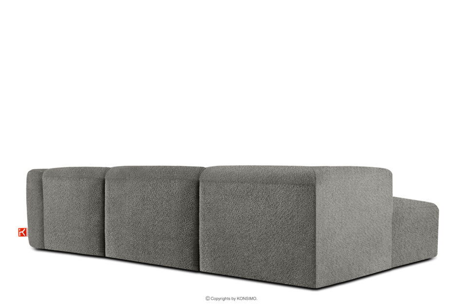 BUFFO Duży miękki narożnik w tkaninie boucle lewy stalowy stalowy - zdjęcie 3