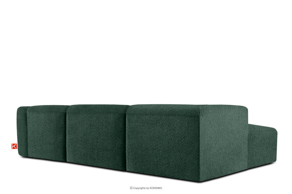 BUFFO Duży miękki narożnik w tkaninie boucle lewy ciemny zielony ciemny zielony - zdjęcie 3