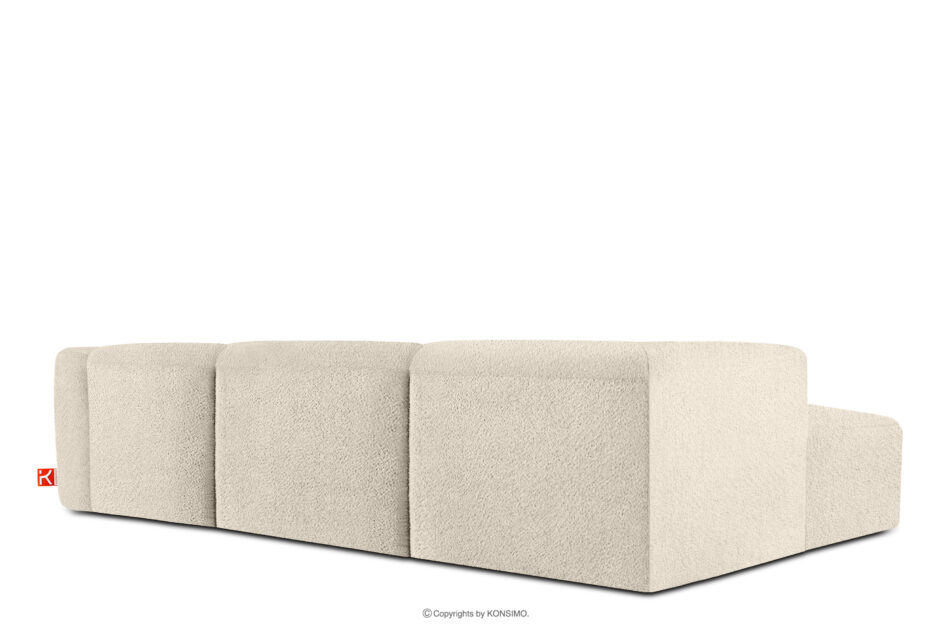 BUFFO Duży miękki narożnik w tkaninie boucle lewy jasny beżowy jasny beżowy - zdjęcie 3