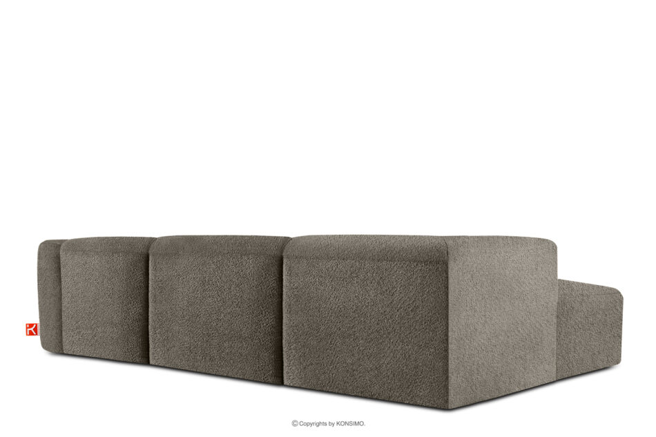 BUFFO Duży miękki narożnik w tkaninie boucle lewy chłodny brązowy chłodny brązowy - zdjęcie 3