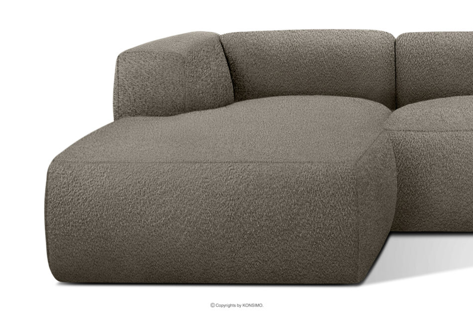 BUFFO Duży miękki narożnik w tkaninie boucle lewy chłodny brązowy chłodny brązowy - zdjęcie 7