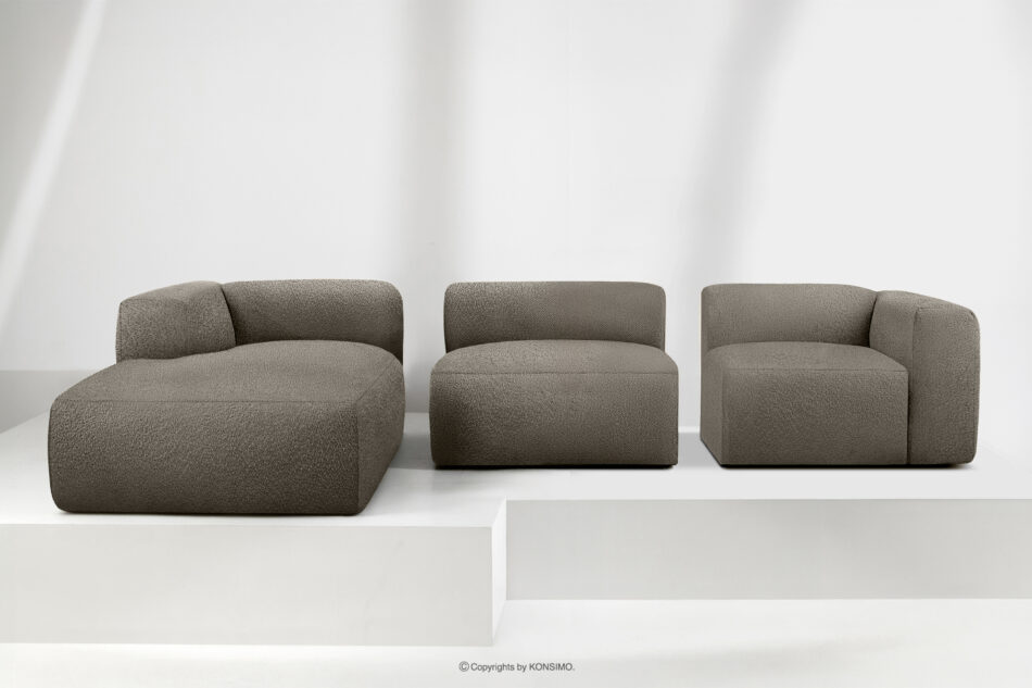 BUFFO Duży miękki narożnik w tkaninie boucle lewy chłodny brązowy chłodny brązowy - zdjęcie 8