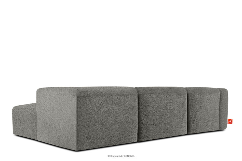 BUFFO Duży miękki narożnik w tkaninie boucle prawy stalowy stalowy - zdjęcie 3