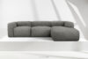 BUFFO Duży miękki narożnik w tkaninie boucle prawy stalowy stalowy - zdjęcie 2
