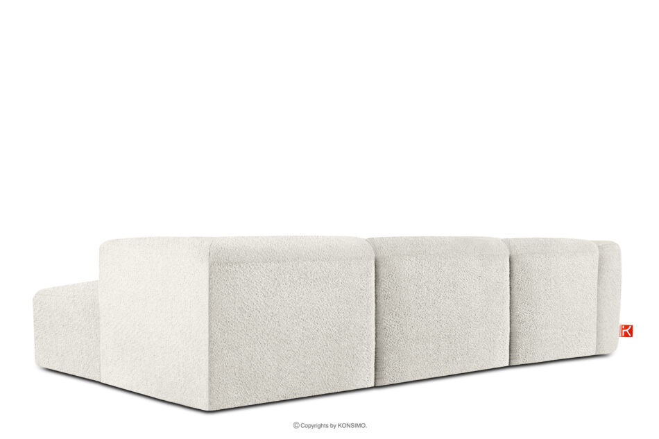 BUFFO Duży miękki narożnik w tkaninie boucle prawy biały biały - zdjęcie 3