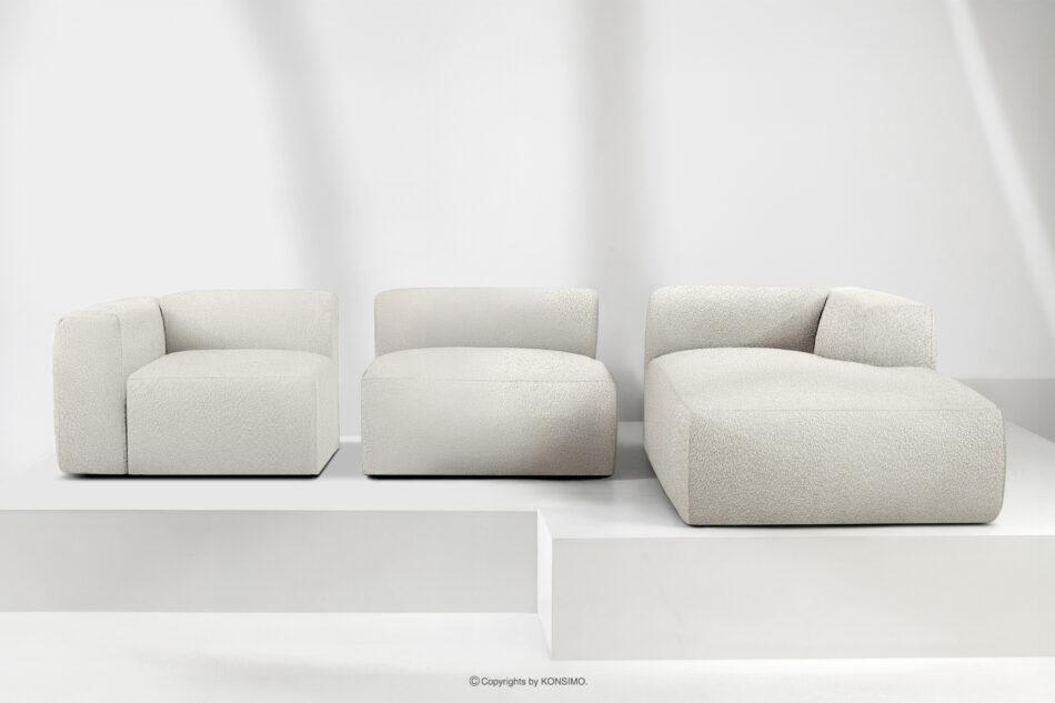 BUFFO Duży miękki narożnik w tkaninie boucle prawy biały biały - zdjęcie 8