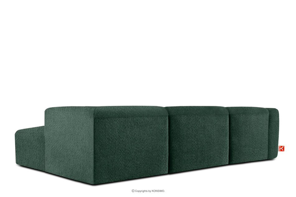 BUFFO Duży miękki narożnik w tkaninie boucle prawy ciemny zielony ciemny zielony - zdjęcie 3