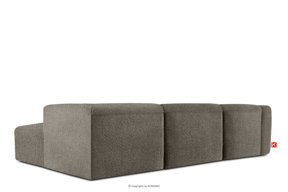 BUFFO Duży miękki narożnik w tkaninie boucle prawy chłodny brązowy chłodny brązowy - zdjęcie 3