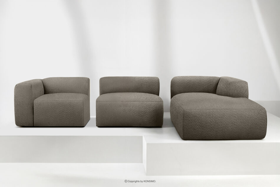 BUFFO Duży miękki narożnik w tkaninie boucle prawy chłodny brązowy chłodny brązowy - zdjęcie 8