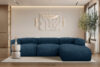 BUFFO Duży miękki narożnik w tkaninie boucle prawy granatowy granatowy - zdjęcie 10