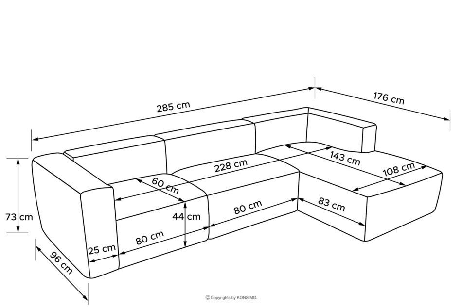 BUFFO Duży miękki narożnik w tkaninie boucle prawy jasny beżowy jasny beżowy - zdjęcie 10
