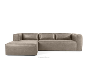 FEROX, https://konsimo.pl/kolekcja/ferox/ Narożnik w stylu loft tkanina skóropodobna jasny szary lewy jasny szary - zdjęcie