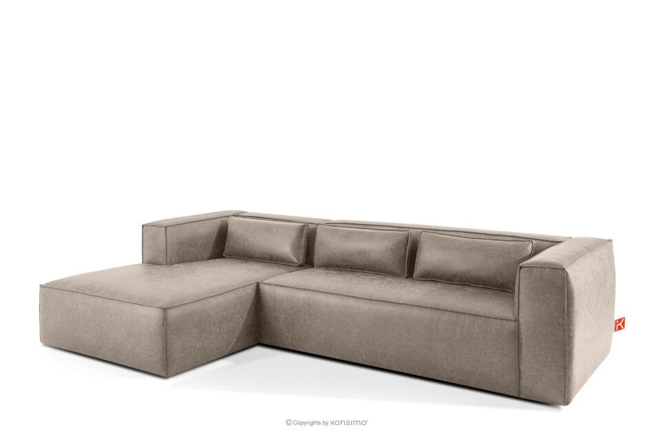 FEROX Narożnik w stylu loft tkanina skóropodobna jasny szary lewy jasny szary - zdjęcie 2