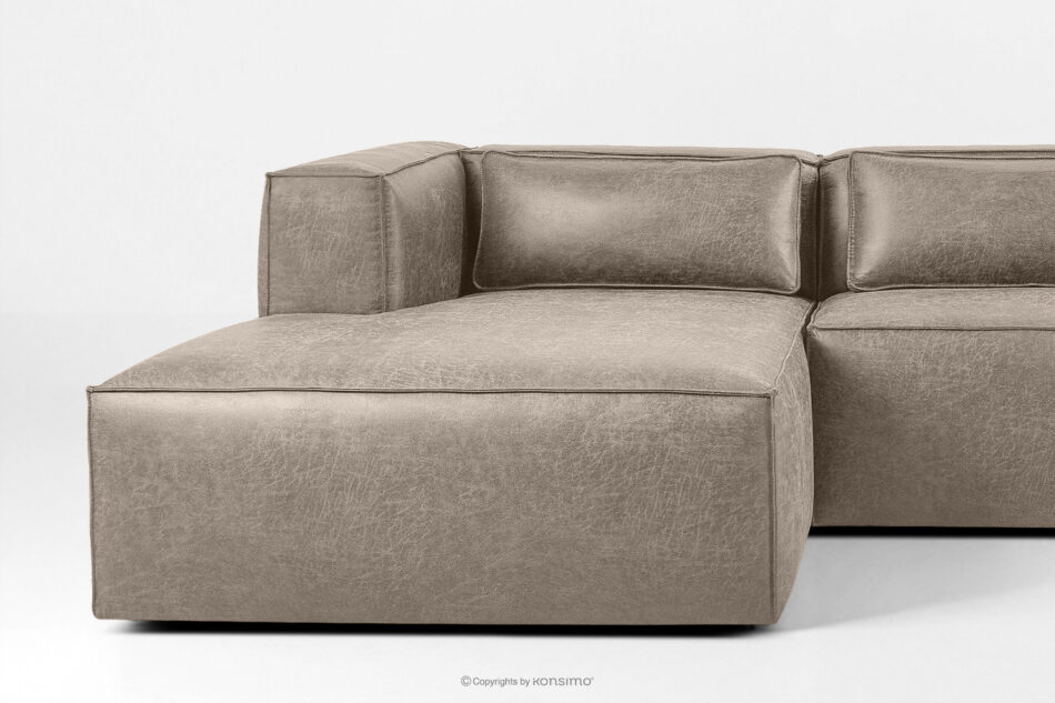 FEROX Narożnik w stylu loft tkanina skóropodobna jasny szary lewy jasny szary - zdjęcie 6