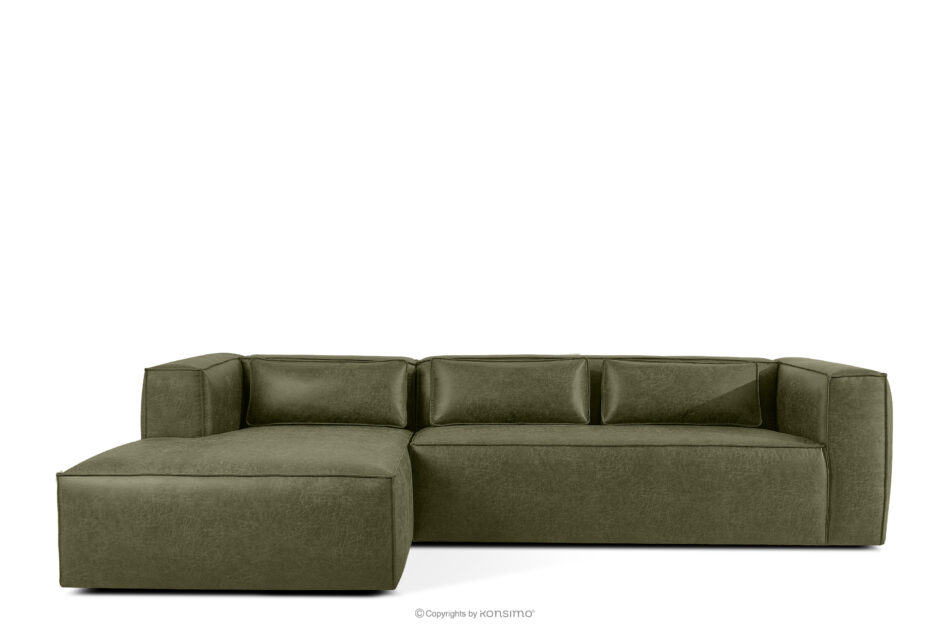 FEROX Narożnik w stylu loft tkanina skóropodobna zielony lewy zielony - zdjęcie 0