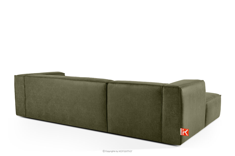 FEROX Narożnik w stylu loft tkanina skóropodobna zielony lewy zielony - zdjęcie 3