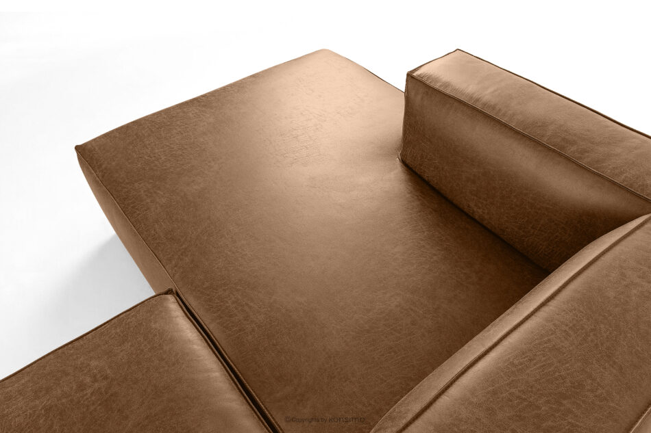 FEROX Narożnik w stylu loft tkanina skóropodobna brązowy lewy brązowy - zdjęcie 4