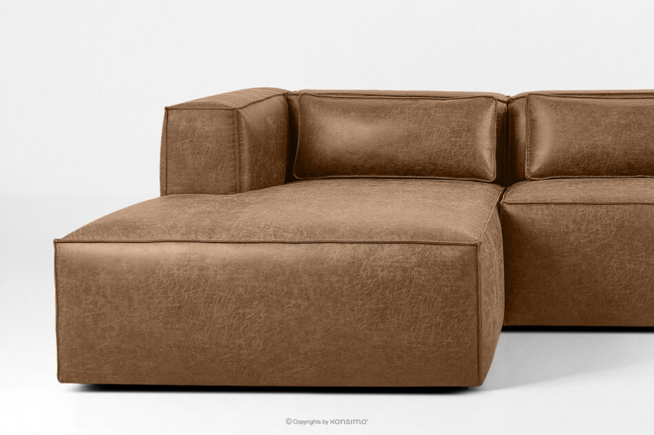 FEROX Narożnik w stylu loft tkanina skóropodobna brązowy lewy brązowy - zdjęcie 6