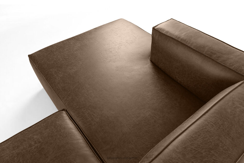 FEROX Narożnik w stylu loft tkanina skóropodobna ciemny brązowy lewy ciemny brązowy - zdjęcie 4