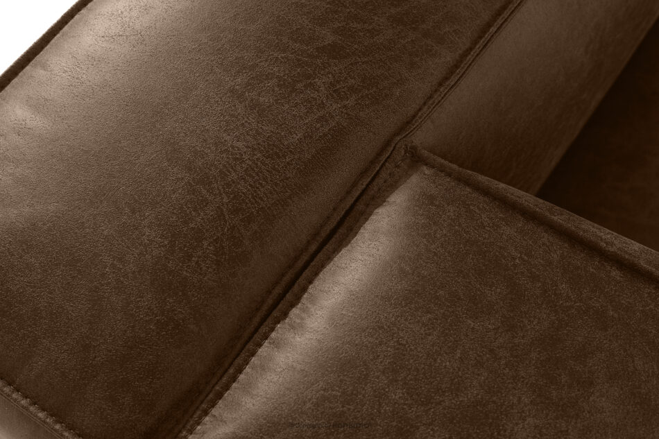 FEROX Narożnik w stylu loft tkanina skóropodobna ciemny brązowy lewy ciemny brązowy - zdjęcie 5
