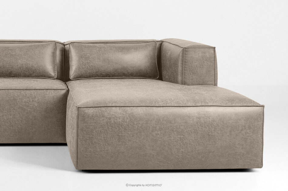 FEROX Narożnik w stylu loft tkanina skóropodobna jasny szary prawy jasny szary - zdjęcie 6