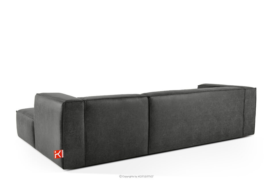 FEROX Narożnik w stylu loft tkanina skóropodobna ciemny szary prawy ciemny szary - zdjęcie 3