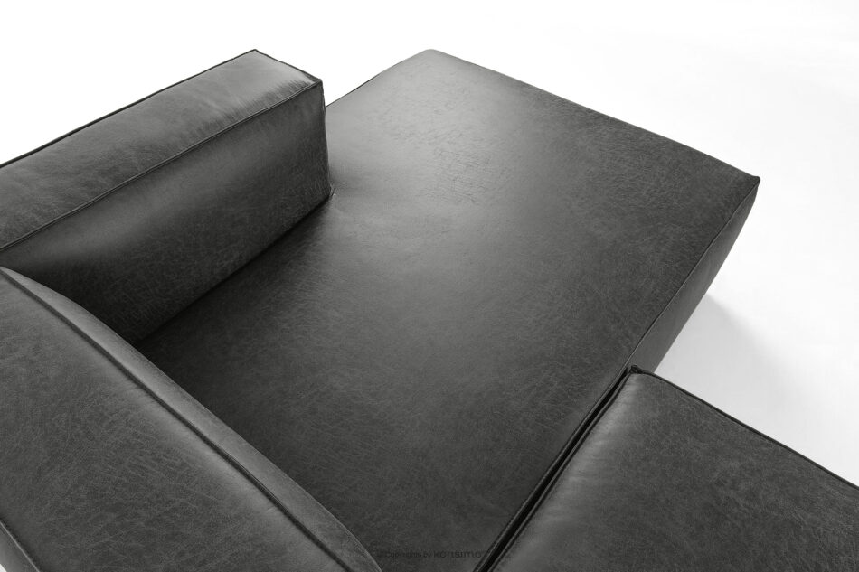 FEROX Narożnik w stylu loft tkanina skóropodobna ciemny szary prawy ciemny szary - zdjęcie 4