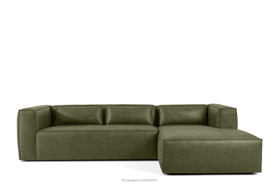 FEROX Narożnik w stylu loft tkanina skóropodobna zielony prawy zielony - zdjęcie 0