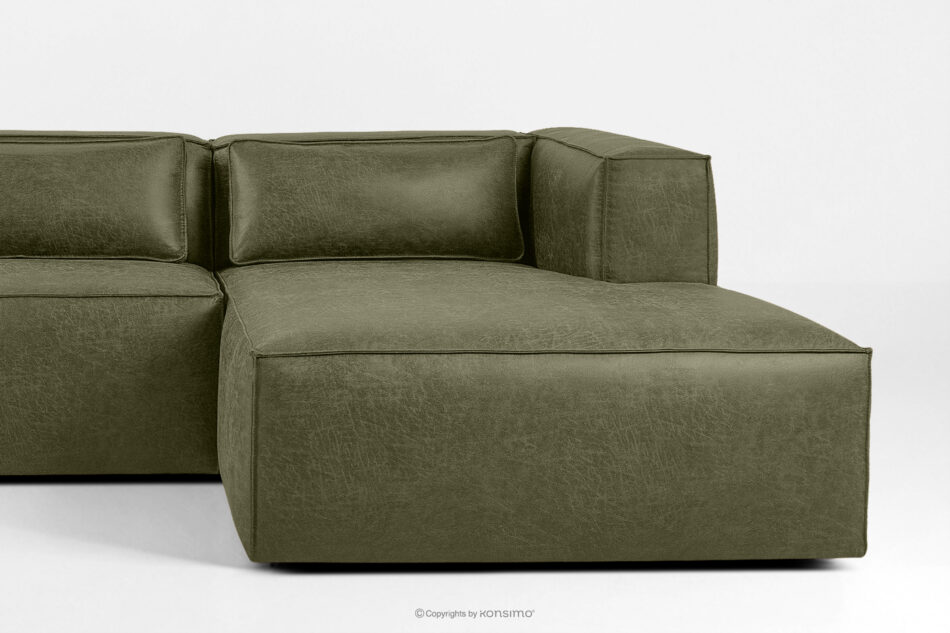 FEROX Narożnik w stylu loft tkanina skóropodobna zielony prawy zielony - zdjęcie 6